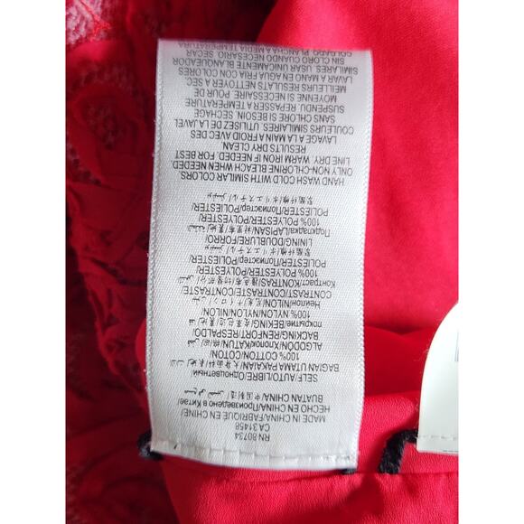 BCBGMaxazria Y2K Marina Red Mini Strapless Ruffle Hem Dress Women's Size 6 - Picture 8 of 13